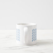 Tasse Expresso Motif bleu blanc de Chevron (Dos)
