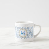 Tasse Expresso Motif bleu blanc de Chevron (Droite)
