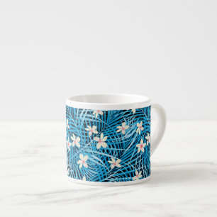 Tasse Expresso Motif bleu Feuille