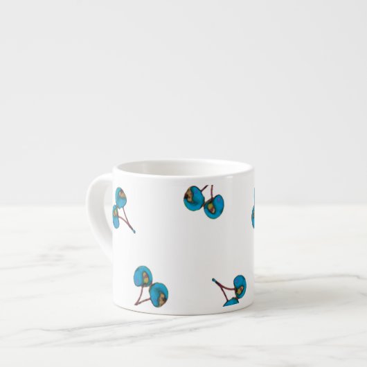 Tasse Expresso Motif Blue Cherry (Devant gauche)