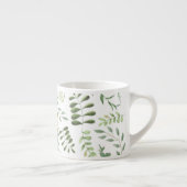 Tasse Expresso Motif botanique vert de forêt feuille (Droite)