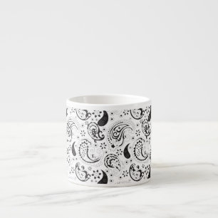 Tasse Expresso Motif cachemire noir et blanc – Art textile élégan