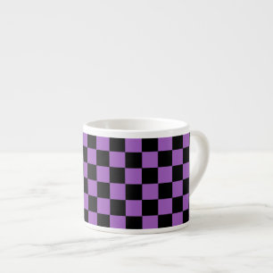 Tasse Expresso Motif carreaux lavande et noir