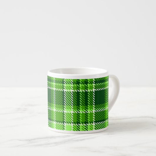 Tasse Expresso Motif Checkered de couleur verte (Devant droit)