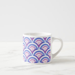 Tasse Expresso motif damassé floral bleu