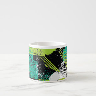 Tasse Expresso Motif de bandes de points géométriques Abstraits