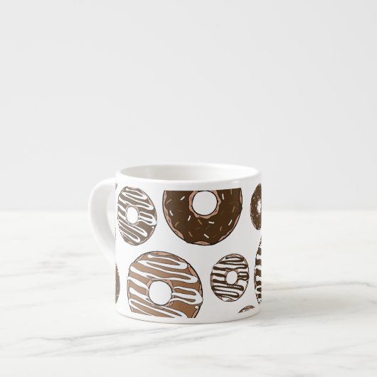 Tasse Expresso Motif de beignes, beignets de chocolat, beignets d (Devant gauche)