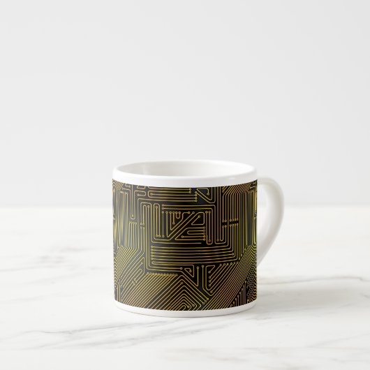 Tasse Expresso Motif de carte d'ordinateur (Devant droit)