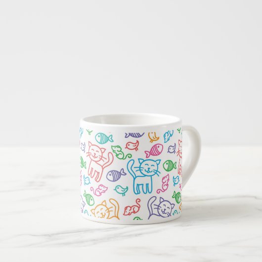 Tasse Expresso motif de chat (Devant droit)