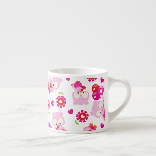 Tasse Expresso Motif De Chouettes, Chouettes Mignonnes, Chouettes (Droite)