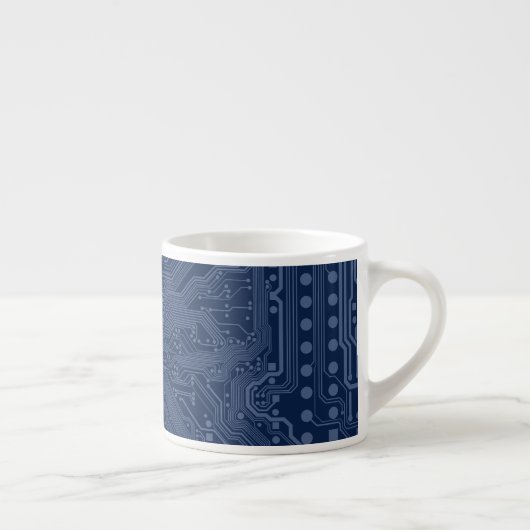 Tasse Expresso Motif de circuit Geek bleu (Droite)