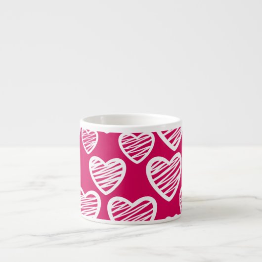 Tasse Expresso Motif de coeur Gras Rouge et Blanc Scribble (Devant)