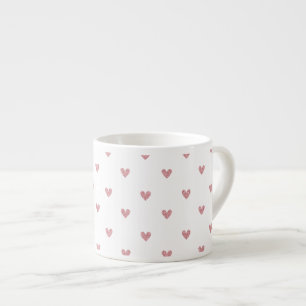 Tasse Expresso Motif de coeurs de parties scintillantes de rose