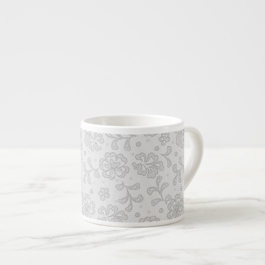 Tasse Expresso Motif de dentelle, cru 1 de fleur (Devant droit)