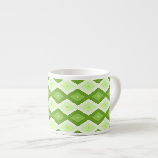 Tasse Expresso Motif de diamant vert Chartreuse (Devant droit)