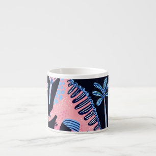Tasse Expresso Motif de dinosaures de bande dessinée mignon.