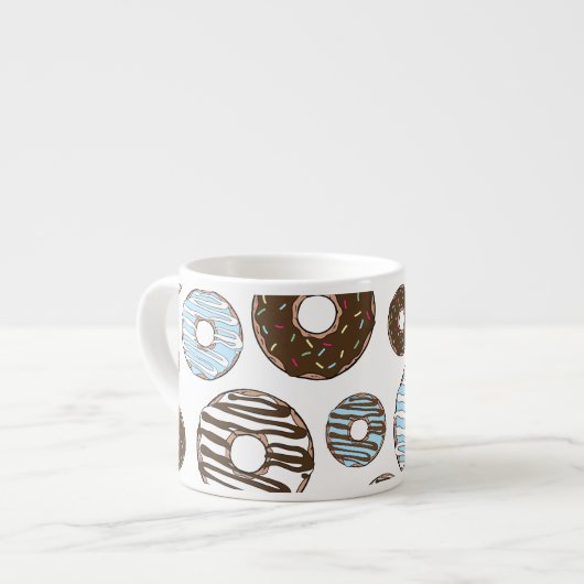 Tasse Expresso Motif De Donuts, Donuts Bleus, Donuts Brown (Devant gauche)