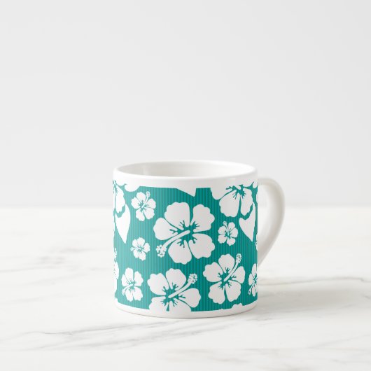 Tasse Expresso Motif de fleurs d'Hibiscus (Devant droit)