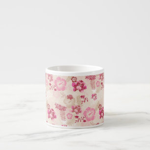 Tasse Expresso Motif de fleurs modernes roses mignon