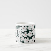Tasse Expresso Motif de fleurs tropical blanc (Devant)
