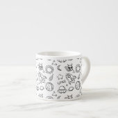Tasse Expresso Motif de gribouillis sans joint (Devant droit)