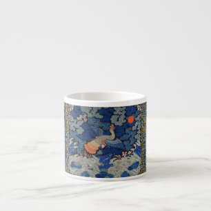 Tasse Expresso Motif de grue chinoise vintage : bleu impérial
