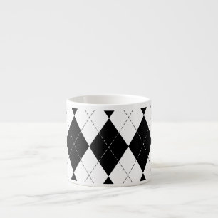 Tasse Expresso Motif de Jacquard géométrique noir blanc