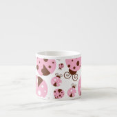 Tasse Expresso Motif De Ladybugs, Mignons Ladybugs, Pink Ladybugs (Devant)