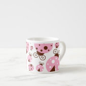 Tasse Expresso Motif De Ladybugs, Mignons Ladybugs, Pink Ladybugs (Devant droit)