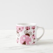 Tasse Expresso Motif De Ladybugs, Mignons Ladybugs, Pink Ladybugs (Droite)