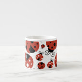Tasse Expresso Motif De Ladybugs, Red Ladybugs, Votre Nom (Devant)