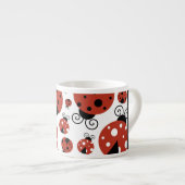 Tasse Expresso Motif De Ladybugs, Red Ladybugs, Votre Nom (Devant droit)