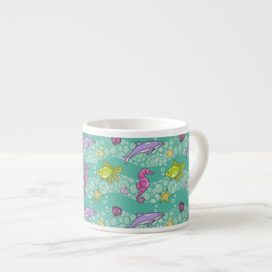 Tasse Expresso Motif de mer d'été (Devant droit)