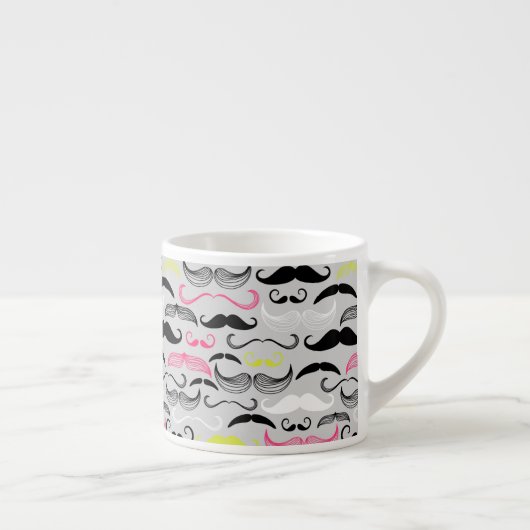 Tasse Expresso Motif de moustache, rétro style (Droite)