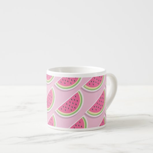Tasse Expresso Motif de pastèque rose pâle (Devant droit)