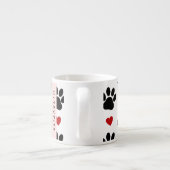 Tasse Expresso Motif De Pâtes, Pâtes Noires, Coeurs Rouges, Votre (Dos)