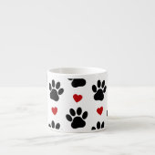 Tasse Expresso Motif De Pâtes, Pâtes Noires, Coeurs Rouges, Votre (Devant)