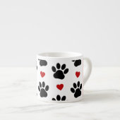 Tasse Expresso Motif De Pâtes, Pâtes Noires, Coeurs Rouges, Votre (Devant droit)