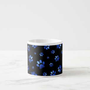 Tasse Expresso Motif de patte de chien de parties scintillant ble