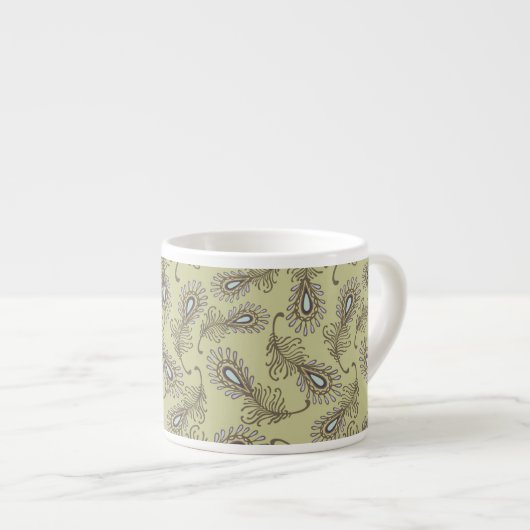 Tasse Expresso Motif de plume (Devant droit)