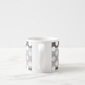 Tasse Expresso Motif de point de Polka blanc gris de monogramme (Dos)