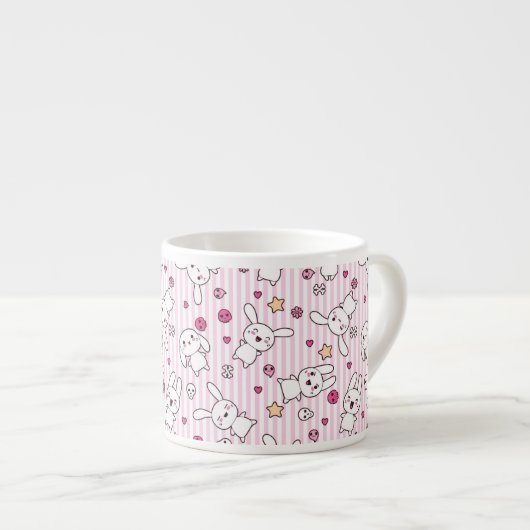Tasse Expresso motif de rayures de kawaii (Devant droit)
