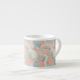 Tasse Expresso motif de style japonais. Illustration.