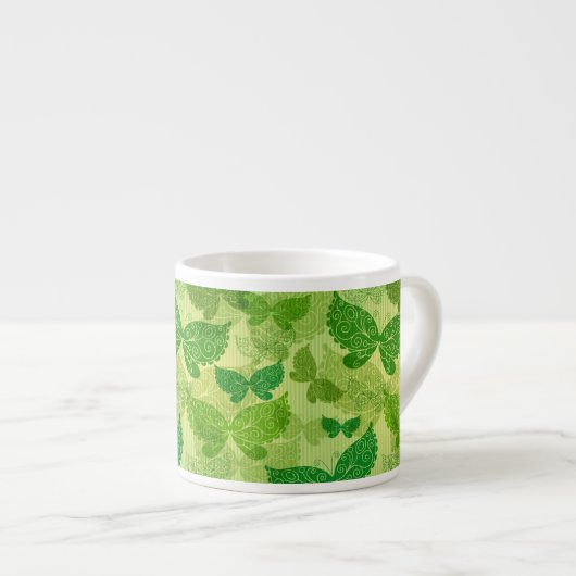 Tasse Expresso Motif de vert de ressort (Devant droit)