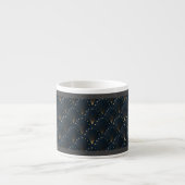 Tasse Expresso Motif déco bleu et or (Devant)
