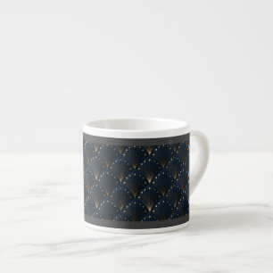 Tasse Expresso Motif déco bleu et or