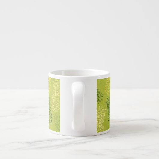 Tasse Expresso Motif d'ensemble d'ananas sur le vert (Dos)
