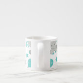 Tasse Expresso Motif Des Eléphants, Eléphants Mignons - Gris Bleu (Dos)