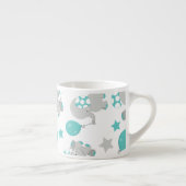 Tasse Expresso Motif Des Eléphants, Eléphants Mignons - Gris Bleu (Droite)