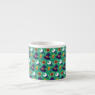 Tasse Expresso Motif d'Halloween avec les yeux et Motif vert